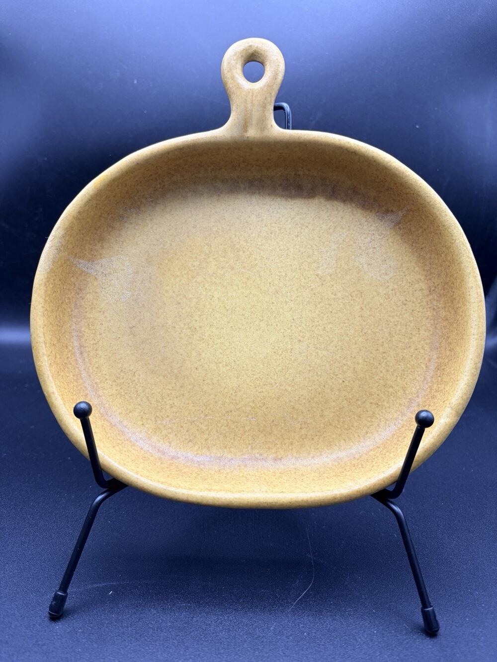 Bennington Potters Vermont Pottery Mustard Glazed Bistro Handle Oval Plate Tray